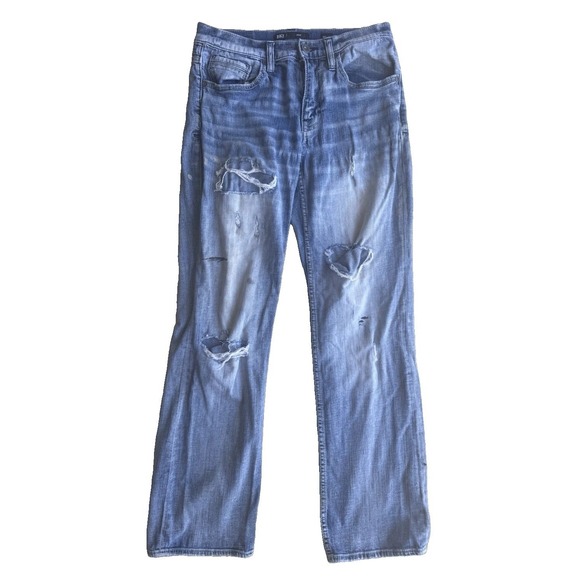 BKE Other - BKE Jake Bootleg Jeans Mens 30x32 Light Wash Blue Very Distressed Stained Denim